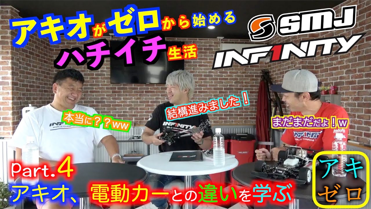 INFINITY RACING TEAM YouTube　[アキゼロ] アキオがゼロから始めるハチイチ生活Part.4!! [アキオ、電動カーとの違いを学ぶ]