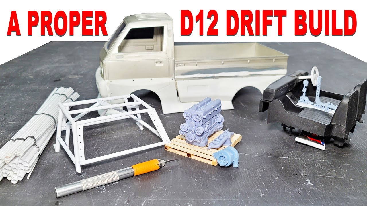 RC SUPREMACY Youtube Channel　A LEGIT WPL RC D12 Drift truck build PT.1 (Roll Cage, SLA Engine + more)