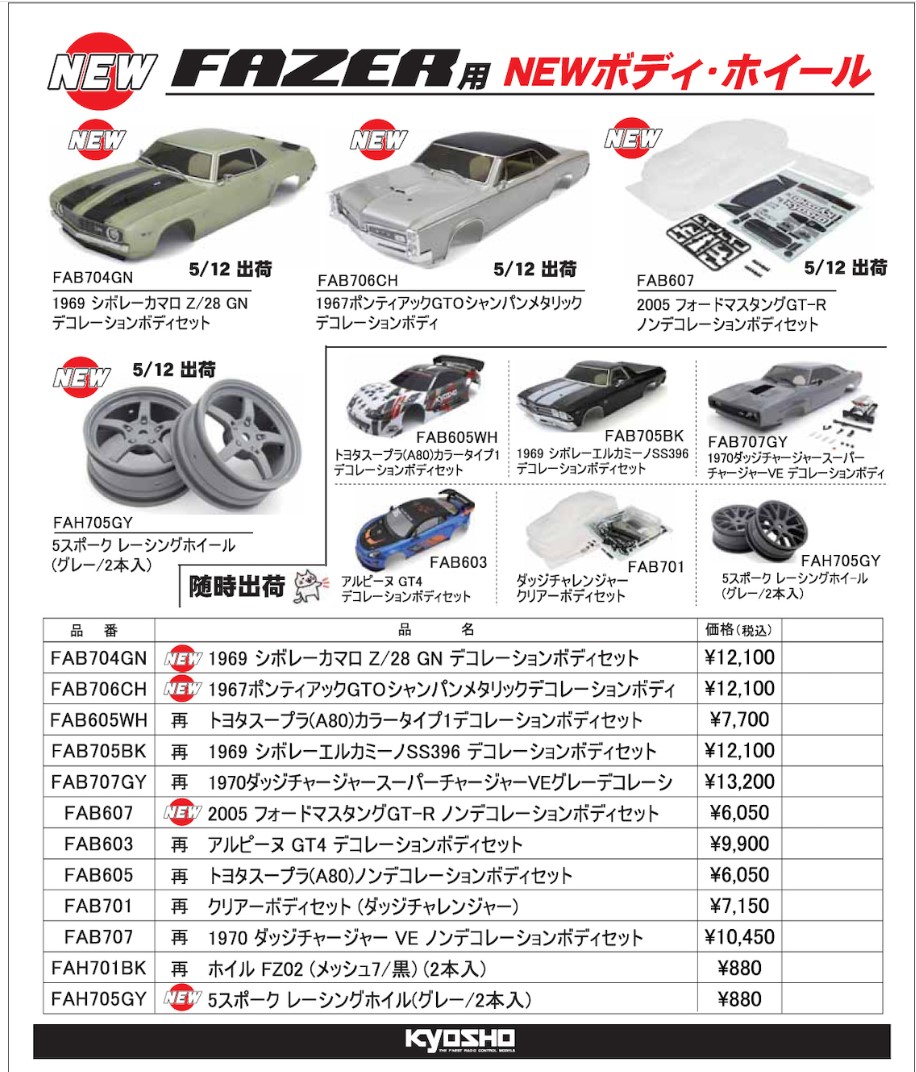 KYOSHO RC Information　ウルトラスケールボディ EPフェーザー用 ボディ＆ホイール 新登場！