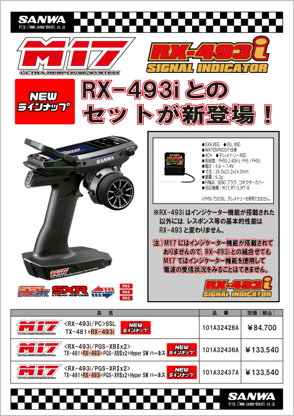 三和電子機器株式会社　M17とRX-493i、アンテナ内蔵RX-492i　セット商品を発表