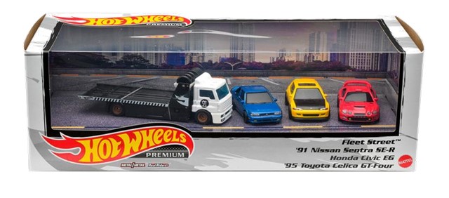 マテル・インターナショナル株式会社　世界No.1のミニカーブランドHot Wheelsから日本車をベースにしたストリートレーサー3台とトランスポーター1台を組み合わせたセットが登場