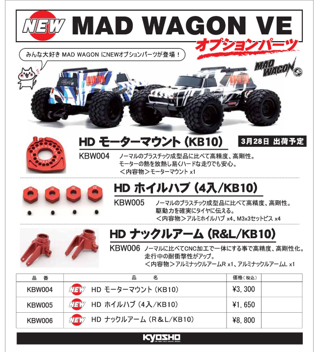 KYOSHO RC Information　EPファントム、ダートマスター用オプションパーツ 、JETKO 1/8バギータイヤ を発表