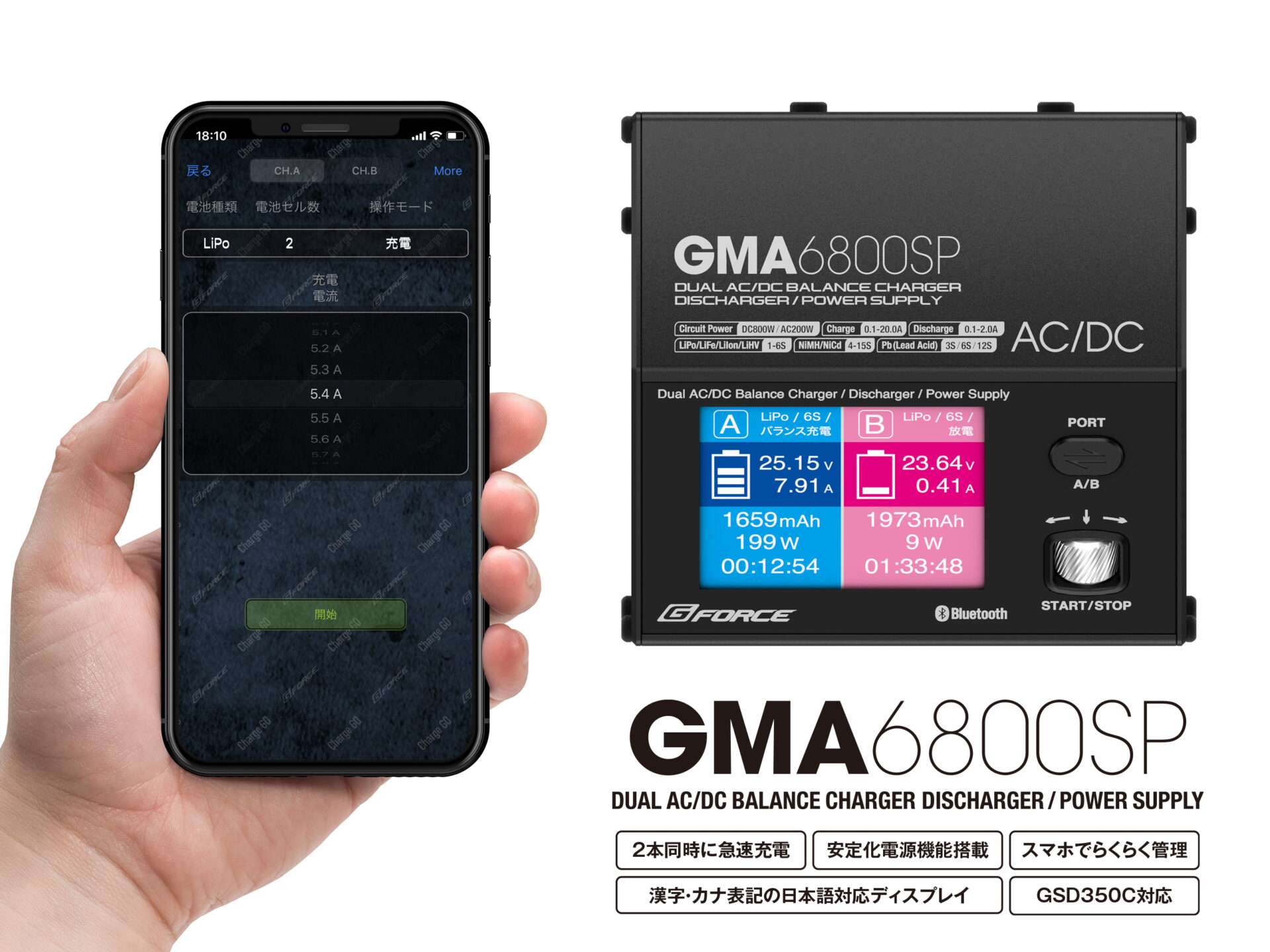 株式会社ジーフォース　「GMA6800SP AC/DC Charger」「GSD350C Discharger/Analyzer」を発表