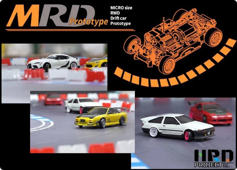 HRD PROJECT　大阪にて走行体験会開催決定！　”京商 MINI-Z AWD用「MRD Prototype – 2WDドリフト・コンバージョンキット」”クラウドファンディング　