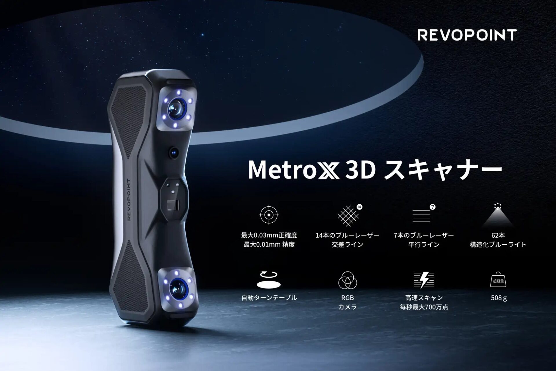 Revopoint Japan株式会社　新ハンディ3dスキャナ「MetroX 3Dスキャナー」を発表