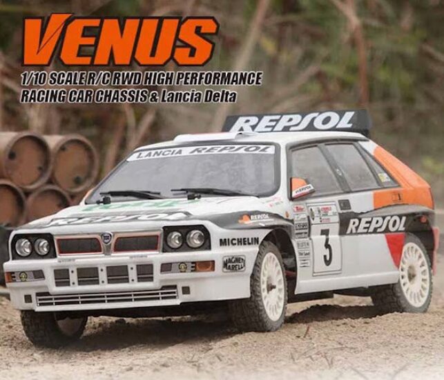 流星株式会社 KillerBody 「2WD Rally RC Car 『Venus』シーリーズ第1弾『LanciaDelta REPSOL』」を発表 2